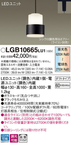 Panasonic LED ڥȥ饤 LGB10665LU1 ᥤ̿