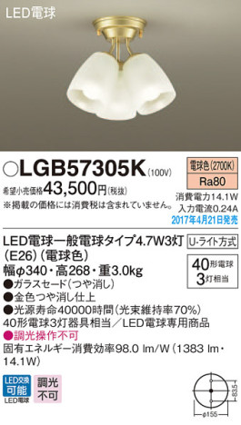 Panasonic LED ǥꥢ LGB57305K ᥤ̿