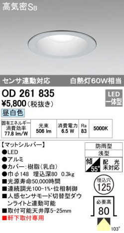 ODELIC ǥå LED ƥꥢ饤 OD261835 ᥤ̿