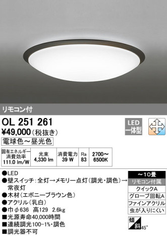 ODELIC ǥå LED 󥰥饤 OL251261 ᥤ̿