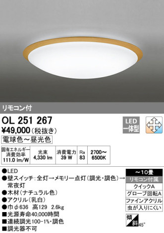 ODELIC ǥå LED 󥰥饤 OL251267 ᥤ̿