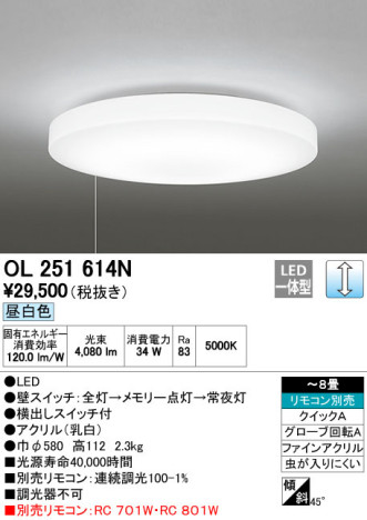 ODELIC ǥå LED 󥰥饤 OL251614N ᥤ̿