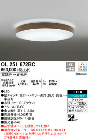 ODELIC ǥå LED 󥰥饤 OL251672BC ᥤ̿