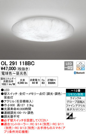 ODELIC ǥå LED 󥰥饤 OL291118BC ᥤ̿