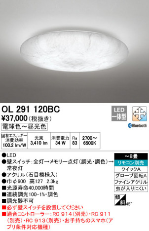 ODELIC ǥå LED 󥰥饤 OL291120BC ᥤ̿