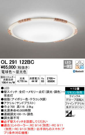ODELIC ǥå LED 󥰥饤 OL291122BC ᥤ̿