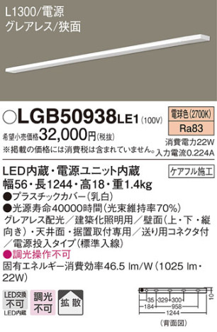 Panasonic ۲ LGB50938LE1 ᥤ̿