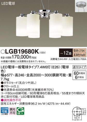 Panasonic ǥꥢ LGB19680K ᥤ̿