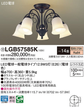 Panasonic ǥꥢ LGB57585K ᥤ̿