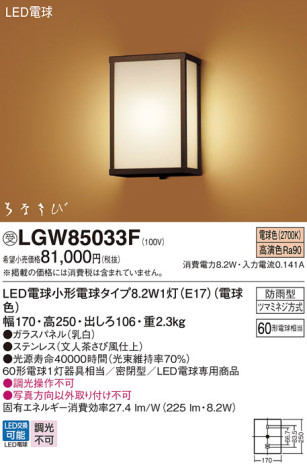 Panasonic ƥꥢ饤 LGW85033F ᥤ̿