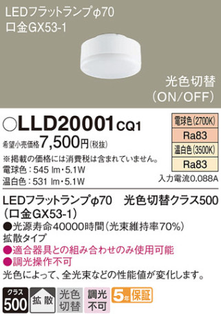 Panasonic  LLD20001CQ1 ᥤ̿