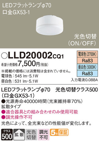 Panasonic  LLD20002CQ1 ᥤ̿