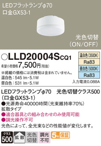 Panasonic  LLD20004SCQ1 ᥤ̿