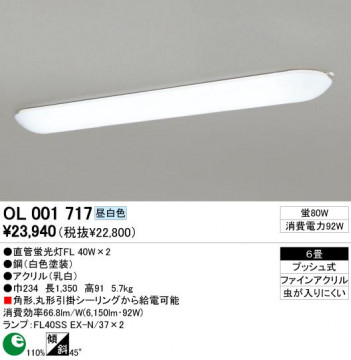 ODELIC �����ǥ�å� OL001717 OL001717 ���å���饤�� �ָ��� ľ�ɷָ���FL  �ץ饤�١���|�ѥ֥�å� ���å���饤��|Ź�޻��߾��� �١����饤��