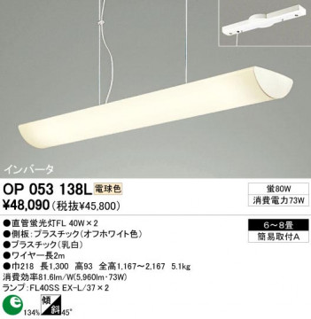 ODELIC �����ǥ�å� OP053138L OP053138L �ڥ����ȥ饤�� �ָ��� ľ�ɷָ���FL  �ѥ֥�å�|�ץ饤�١��� �ڥ����ȥ饤�� ������ 6��8��|�ڥ����ȥ饤�� ������ �ָ��� 25W�ʾ�