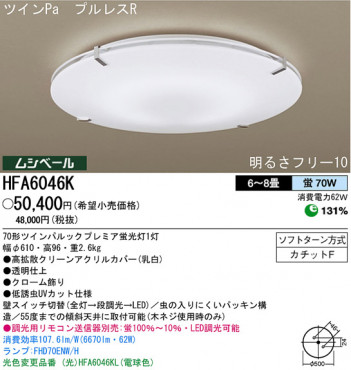 �ѥʥ��˥å��Ź� PANASONIC ������󥰥饤�� HFA6046K ���������Ϣ ������󥰥饤�� ���ʡ�TC̾���õ���� Clearplate 121��130