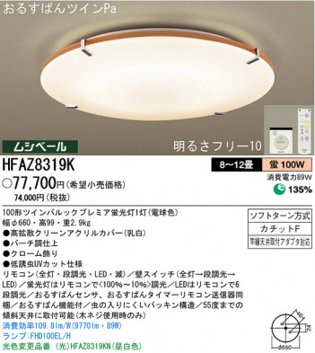 �ѥʥ��˥å��Ź� PANASONIC ������󥰥饤�� HFAZ8319K ���������Ϣ ������󥰥饤�� 81��90