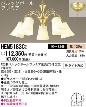 Panasonic ǥꥢ HEM5183CE ᥤ̿