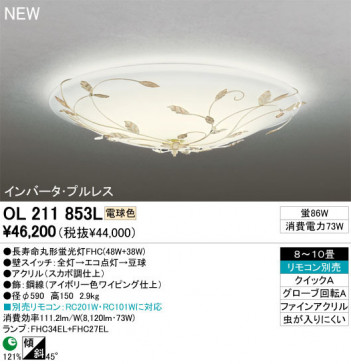 ODELIC �����ǥ�å� ������󥰥饤�� OL211853L odelic ol211853l