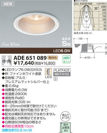 KOIZUMI LED �ⵤ̩������饤�� ADE651089