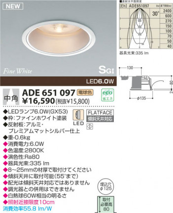 KOIZUMI LED SG��������饤�� ADE651097