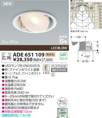 KOIZUMI LED �ⵤ̩������饤�� ADE651109