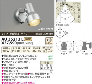 �������߾��� KOIZUMI LED�����ȥɥ����ݥå� AU35213L ���β���