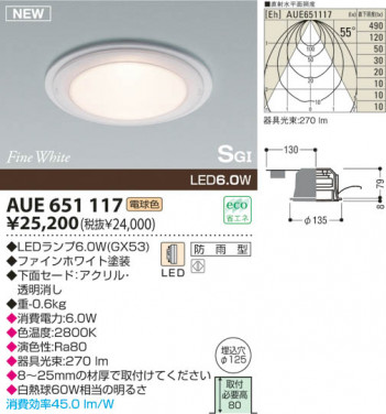KOIZUMI LED �ɱ���SG��������饤�� AUE651117