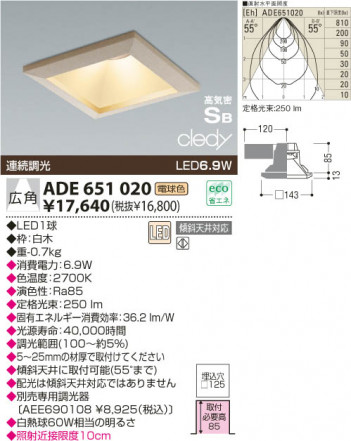 KOIZUMI LED�ⵤ̩������饤�� ADE651020 �ᥤ��̿�