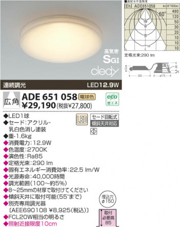 KOIZUMI LED�ⵤ̩SG��������饤��  ADE651058 �ᥤ��̿�