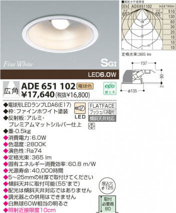 KOIZUMI LED SG��������饤�� ADE651102 �ᥤ��̿�