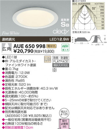 KOIZUMI LED ɱɼⵤ̩饤 AUE650998 ᥤ̿