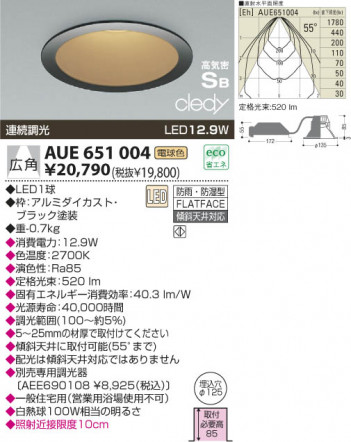 KOIZUMI LED �ɱ��ɼ����ⵤ̩������饤�� AUE651004 �ᥤ��̿�