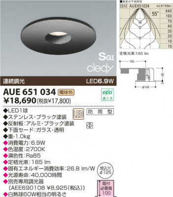 KOIZUMI LED �ɱ����ⵤ̩SG��������饤��  AUE651034 �ᥤ��̿�