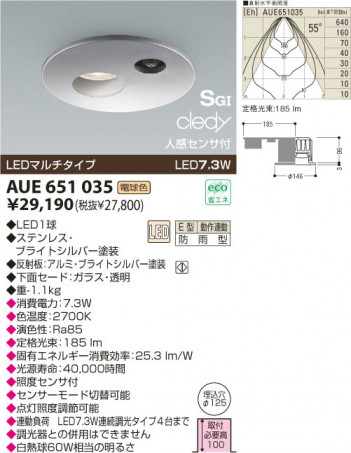 KOIZUMI LED �ɱ����ⵤ̩SG��������饤��  AUE651035 �ᥤ��̿�