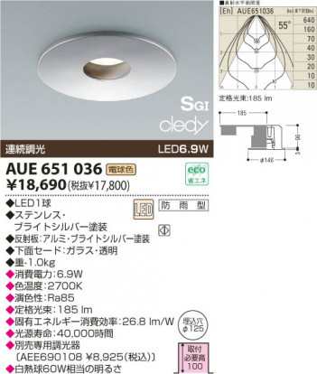 KOIZUMI LED ɱⵤ̩SG饤  AUE651036 ᥤ̿