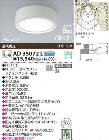 KOIZUMI LED����������饤�� AD35072L