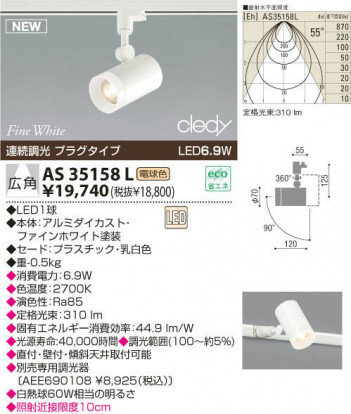 KOIZUMI LED���ݥåȥ饤�ȡʥץ饰�� AS35158L