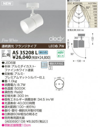 KOIZUMI LED���ݥåȥ饤�ȡʥե�󥸡� AS35208L