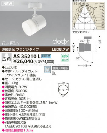 KOIZUMI LED���ݥåȥ饤�ȡʥե�󥸡� AS35210L