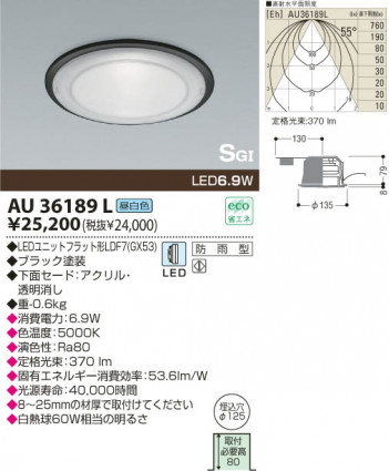 KOIZUMI LED SG��������饤�� AU36189L