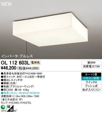 ODELIC �����ǥ�å� ������󥰥饤�� OL112603L