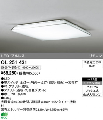 ODELIC �����ǥ�å� LED ������󥰥饤�� OL251431 �ᥤ��̿�