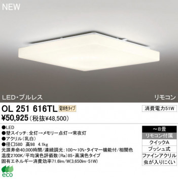 ODELIC �����ǥ�å� LED ������󥰥饤�� OL251616TL