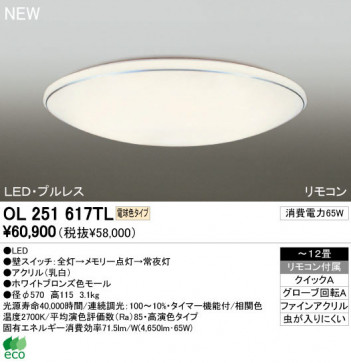 ODELIC �����ǥ�å� LED ������󥰥饤�� OL251617TL