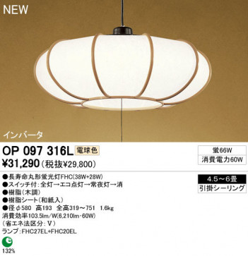 ODELIC �����ǥ�å� �ڥ����ȥ饤�� OP097316L