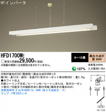 Panasonic �ڥ����� HFD1700WE �ᥤ��̿�