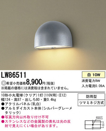 Panasonic �����ȥɥ� LW86511 �ᥤ��̿�