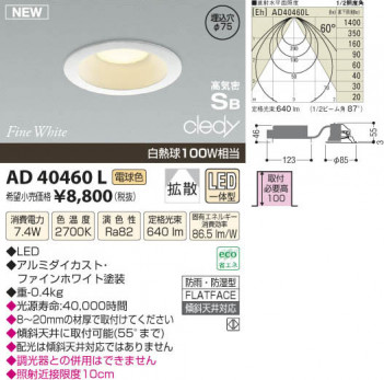 �������߾��� KOIZUMI LED�ⵤ̩������饤�� AD40460L ���β���