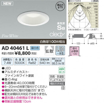 �������߾��� KOIZUMI LED�ⵤ̩������饤�� AD40461L ���β���